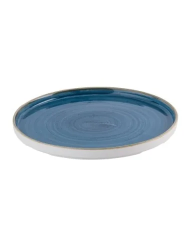 Assiettes avec rebord Churchill Stonecast Java Blue 260mm (Lot de 6)