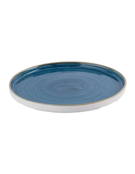 Assiettes avec rebord Churchill Stonecast Java Blue 260mm (Lot de 6)