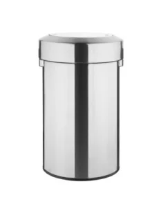 Poubelle en acier brossé Bolero avec couvercle basculant 70L