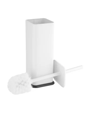 Brosse et support WC carré blanc Jantex