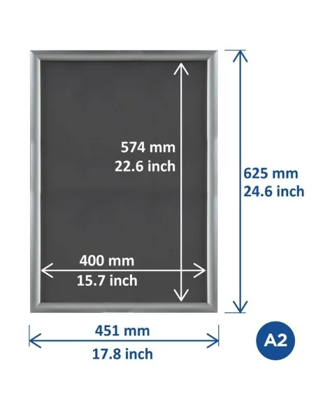 Cadre clipsable en aluminium Europel A2 25mm