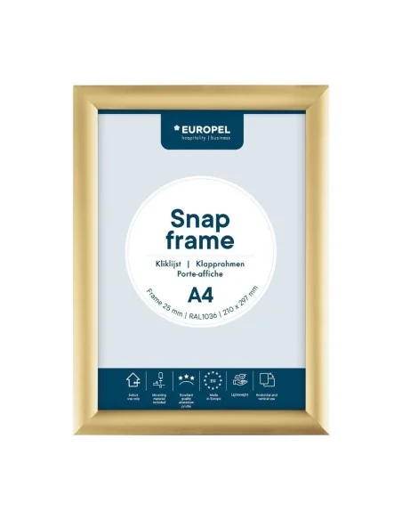 Cadre clipsable Europel A4 25mm doré