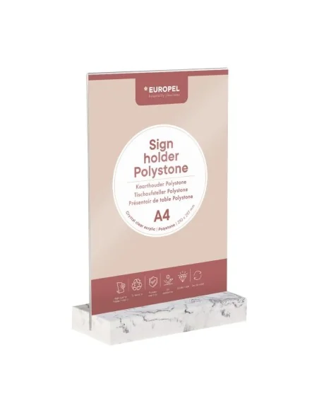 Présentoir de table Europel A4 polystone blanc
