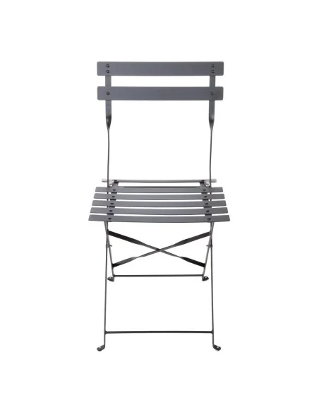 Ensemble table et 2 chaises pliantes d'extérieur en acier noir Bolero 