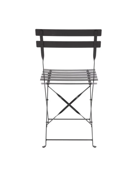 Ensemble table et 2 chaises pliantes d'extérieur en acier noir Bolero 
