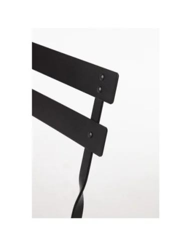 Ensemble table et 2 chaises pliantes d'extérieur en acier noir Bolero 
