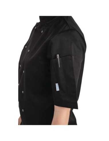 Veste de cuisine mixte Whites Vegas manches courtes noire L