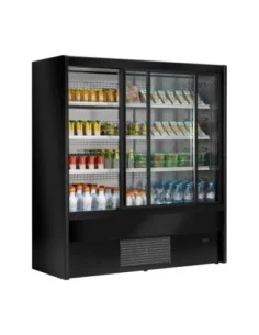 Vitrine libre-service réfrigérée Zoin Cervinho noire avec portes coulissantes 1200mm 2