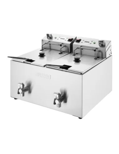Friteuse électrique double avec minuterie Buffalo 2x8L