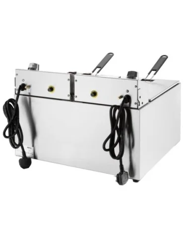 Friteuse électrique double avec minuterie Buffalo 2x8L