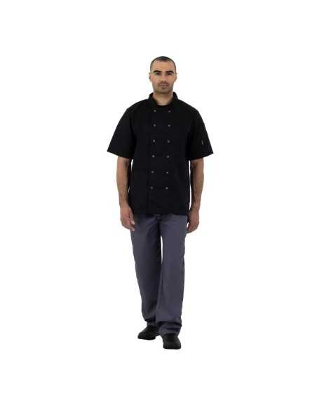 Veste de cuisine mixte Whites Vegas manches courtes noire L