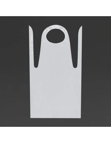 Tabliers jetables en polyéthylène blancs 14,5 microns (Lot de 100)