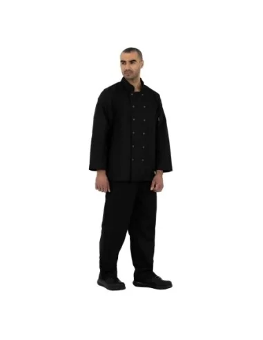 Veste de cuisine mixte Whites Vegas manches longues noire L