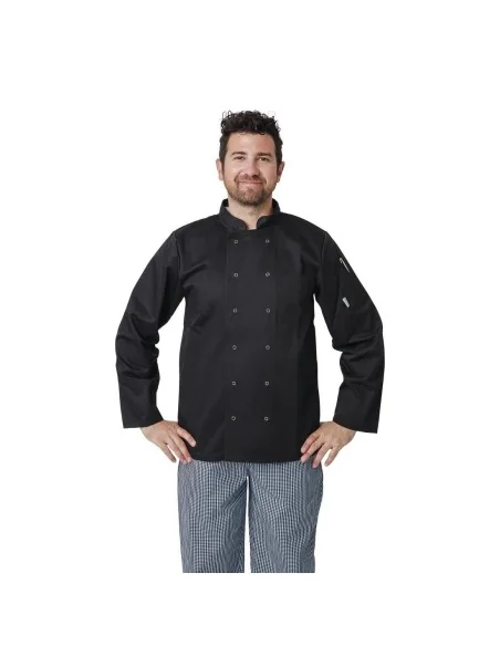 Veste de cuisine mixte Whites Vegas manches longues noire XL