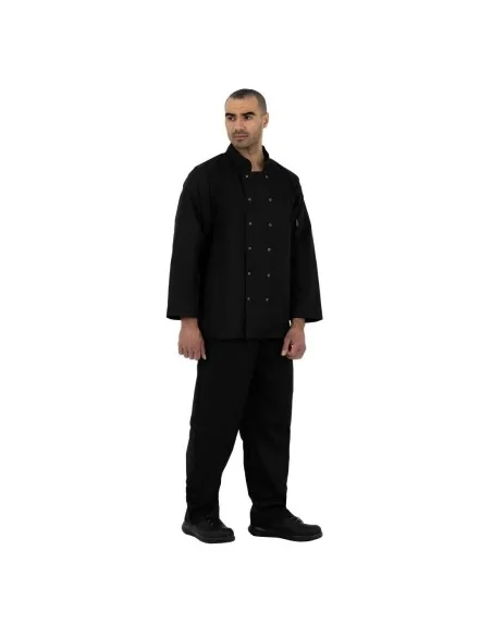 Veste de cuisine mixte Whites Vegas manches longues noire XXL