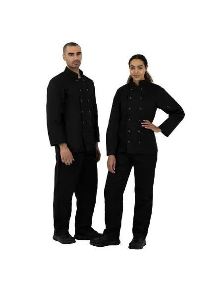 Veste de cuisine mixte Whites Vegas manches longues noire XXL