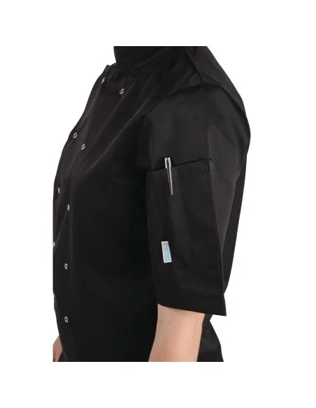 Veste de cuisine mixte Whites Vegas manches courtes noire S