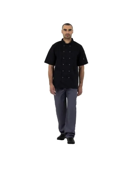 Veste de cuisine mixte Whites Vegas manches courtes noire S