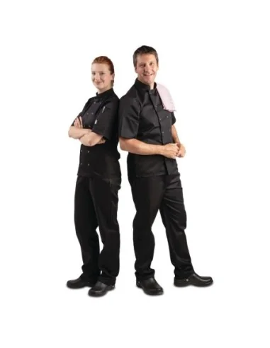 Veste de cuisine mixte Whites Vegas manches courtes noire XXL