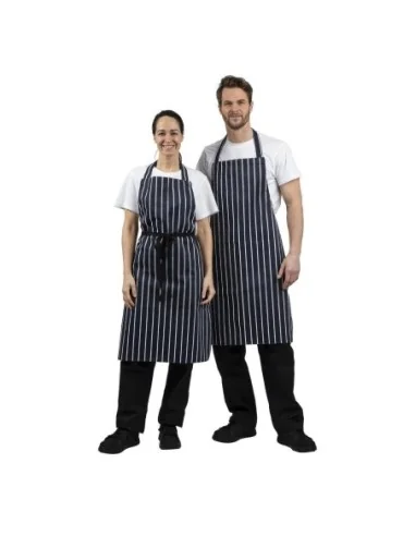 Tablier bavette Whites rayé marine et blanc
