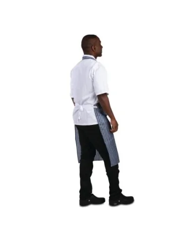 Tablier bavette déperlant Whites bleu et blanc