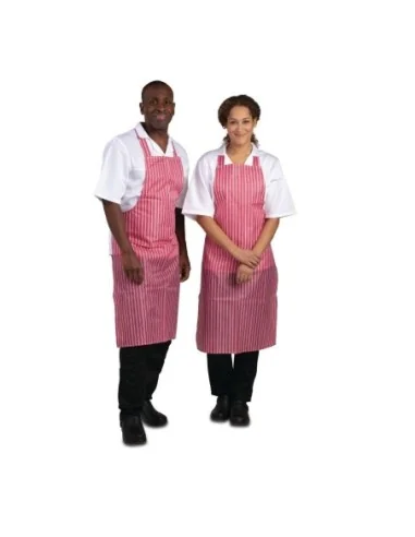 Tablier bavette déperlant Whites rouge et blanc