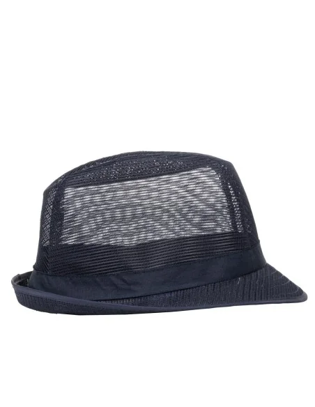 Chapeau Trilby bleu marine avec résille S
