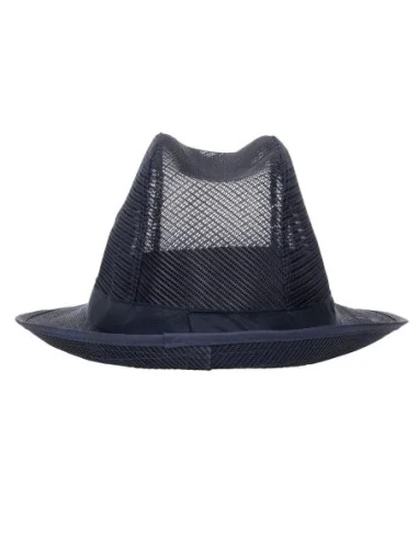 Chapeau Trilby bleu marine avec résille S