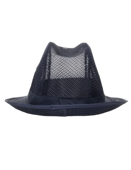 Chapeau Trilby bleu marine avec résille S