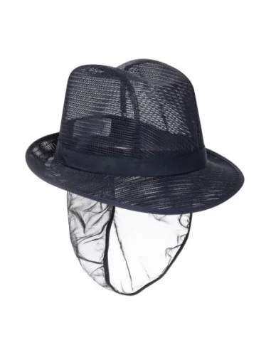 Chapeau Trilby bleu marine avec résille S