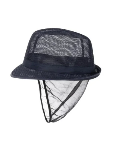 Chapeau Trilby bleu marine avec résille S