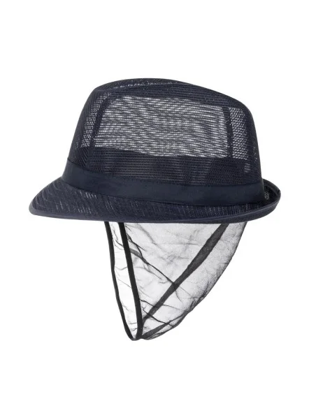 Chapeau Trilby bleu marine avec résille S