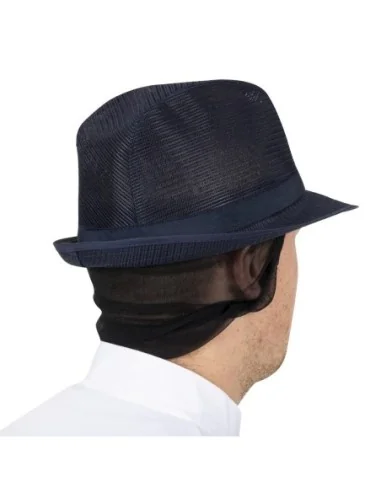 Chapeau Trilby bleu marine avec résille S