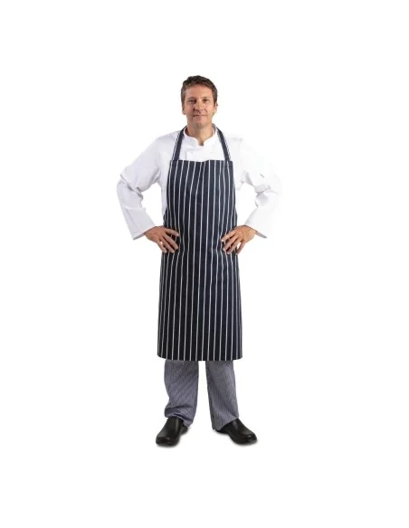 Tablier bavette Whites rayé marine et blanc XL