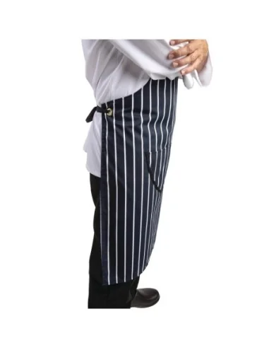 Tablier bavette Whites rayé marine et blanc XL