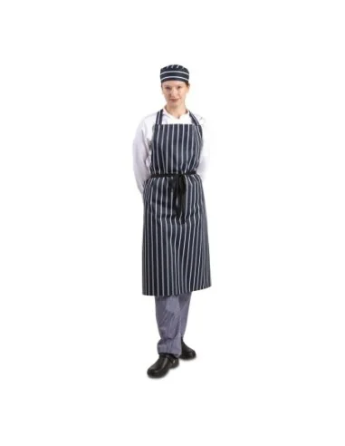 Tablier bavette Whites rayé marine et blanc XL