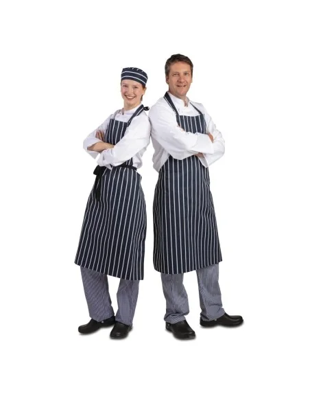 Tablier bavette Whites rayé marine et blanc XL