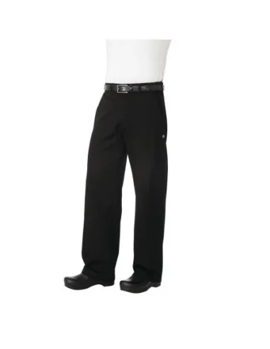Pantalon de cuisine mixte Chef Works Professionnel chevrons noirs M