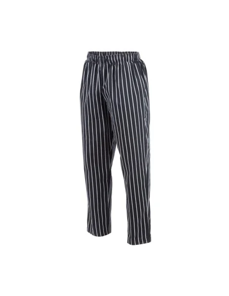 Pantalon de cuisine mixte Baggy Chef Works rayé noir et blanc M
