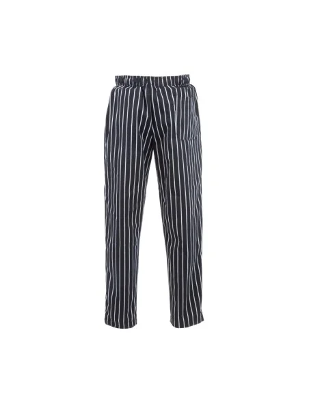 Pantalon de cuisine mixte Baggy Chef Works rayé noir et blanc S
