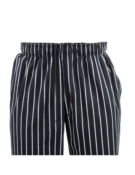 Pantalon de cuisine mixte Baggy Chef Works rayé noir et blanc S