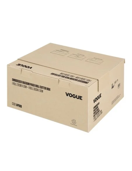 Rouleau d'emballage sous vide Vogue avec boîte de découpe (gaufré) 200 mm et 300 mm, lot de 2