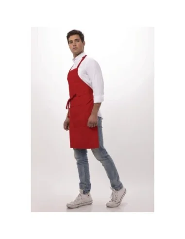 Tablier bavette Chef Works rouge
