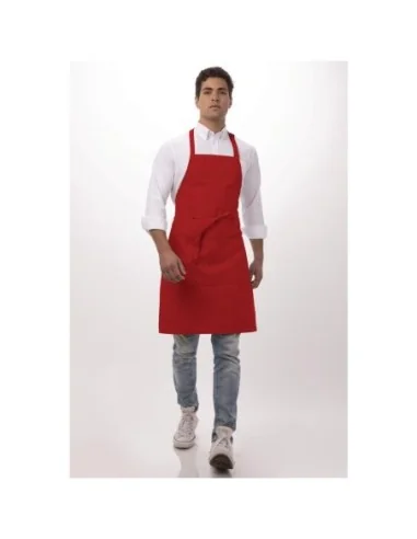 Tablier bavette Chef Works rouge