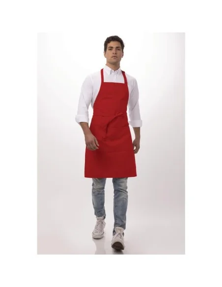 Tablier bavette Chef Works rouge