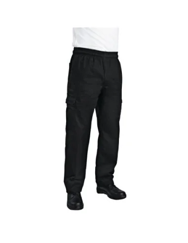 Pantalon de cuisine mixte Chef Works Slim Fit Cargo noir L