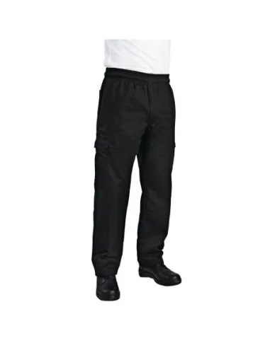 Pantalon de cuisine mixte Chef Works Slim Fit Cargo noir XL