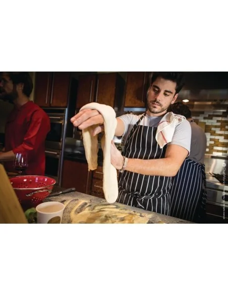 Tablier bavette tissé Chef Works Premium rayures noires et blanches