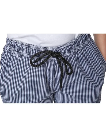 Pantalon de cuisine mixte Whites Vegas petits carreaux bleus et blancs L