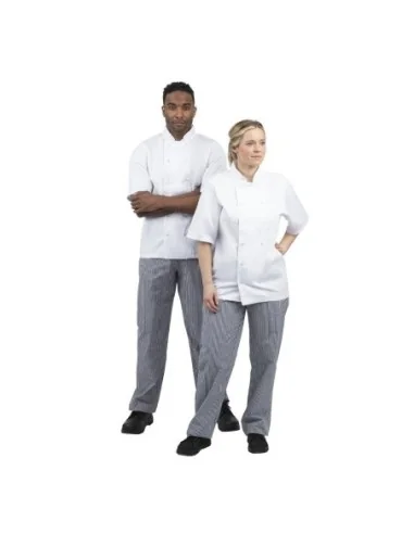 Pantalon de cuisine mixte Whites Vegas petits carreaux bleus et blancs L